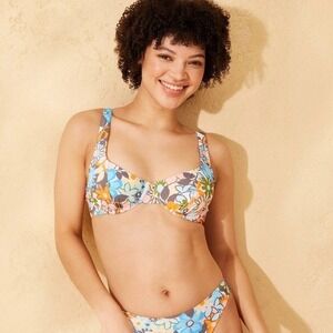 Wild Fable Underwire Bikini Top Neutral Floral Print Size XL New With Tags